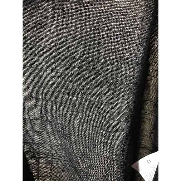 Alfani Womens Blouse Black Pattern Sheer Sz M V-Neck 7” Side Slits Business Top - Picture 12 of 12